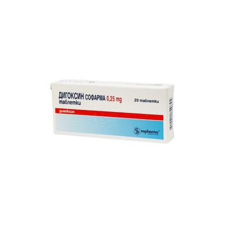 Дигоксин 0.25 мг х 20 таблетки Sopharma