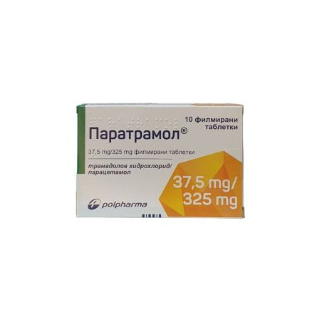 Паратрамол 37.5 мг/325 мг х 10 таблетки Polpharma