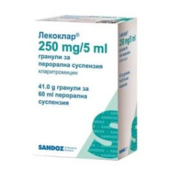 Лекоклар гранули за перорална суспензия 250 мг/5 мл х 60 мл Sandoz