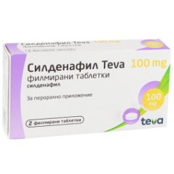 Силденафил 100 мг х 2 таблетки Teva