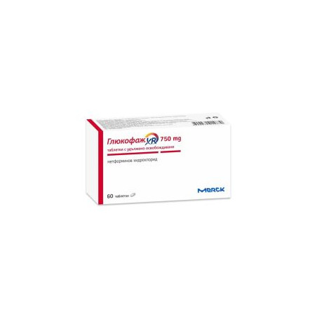 Глюкофаж XR 750 мг х 60 таблетки Merck