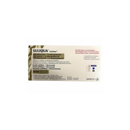 Суликва Пенс 100 IU/33 мкг/мл 3 писалки х 3 мл Sanofi