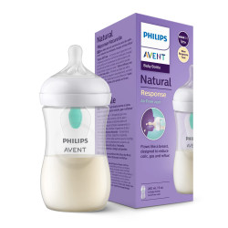 Шише с биберон без протичане 1м+ с клапа AirFree Philips-Avent Natural Response 3.0, 260мл