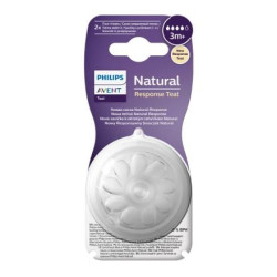 Биберон за хранене без протичане 3м+ Philips-Avent Natural Response 3.0, 2 броя, поток 4
