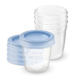 Контейнери за храна с капак Philips-Avent VIA, 5бр.чаши 180мл.