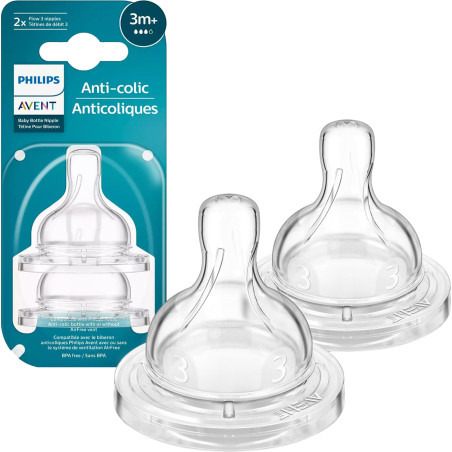 Силиконов биберон за хранене Philips-Avent Anti-colic 3.0, поток 3, 3м+