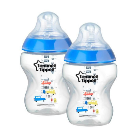 Бебешко шише за хранене Tommee Tippee Easi-Vent, 260 мл, 2 броя