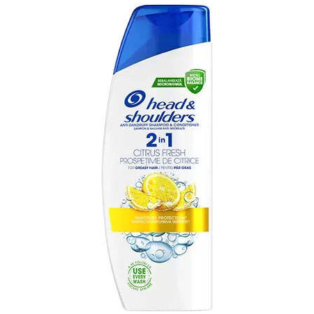 HEAD & SHOULDERS Цитрус 2в1, шампоан против пърхот, 330 мл