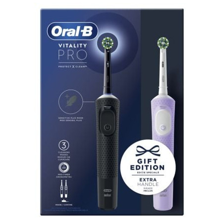 ORAL-B Комплект Vit Pro Черна + Лилава, електрическа четка за зъби