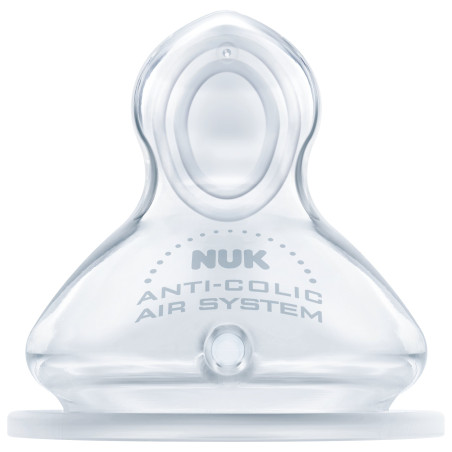 Силиконов биберон за хранене Nuk, 2 броя, размер M, 0-6м