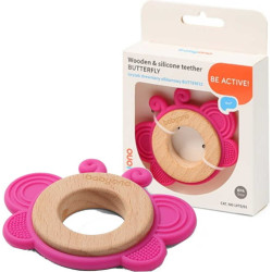 Дървена и силиконова гризалка Babyono Butterfly 1075/01