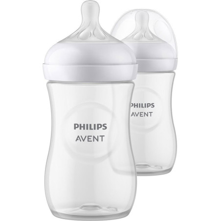 Комплект шишета 2х260мл с биберон без протичане 1м+ Philips-Avent Natural Response 3.0