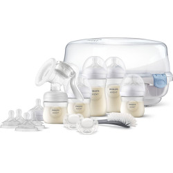 Комплект ръчна помпа за кърма Philips-Avent Natural Motion, MW стерилизатор, шишета Natural Response 2х125 мл, 2х260 мл, 2 залъг