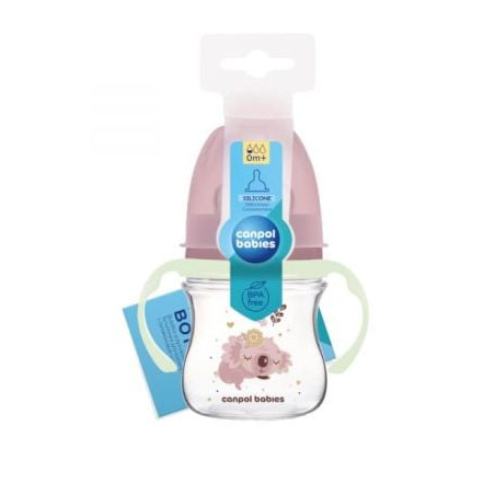 Canpol - Шише Easy Start Sleepy Koala, 120 мл, розово