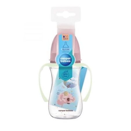 Canpol - Шише Easy Start Sleepy Koala, 240 мл, розово