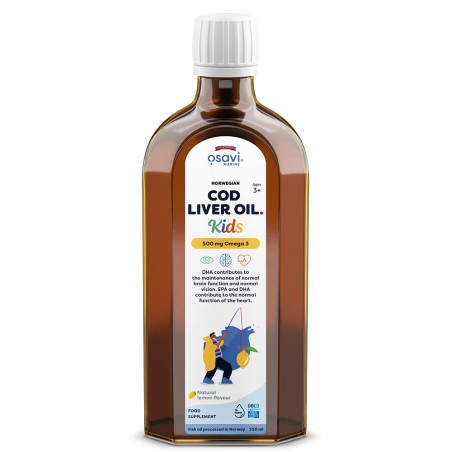Norwegian Cod Liver Oil Kids | Lemon Flavored Liquid Omega