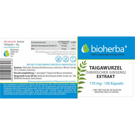 Siberian Ginseng 170 mg