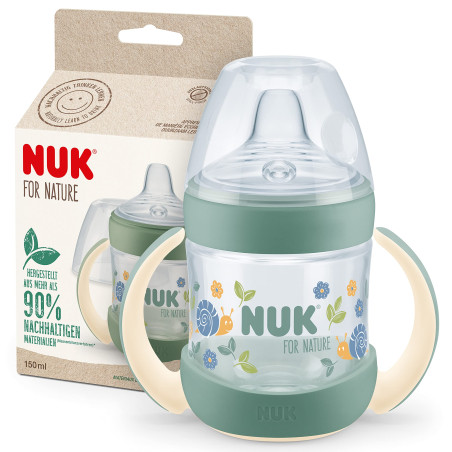 NUK for NATURE Шише за сок РР Temperature Control 150мл. със силиконов накрайник 6+мес. Зелено
