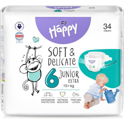 Bella Happy Junior Extra пелени, 15+кг, 34бр.