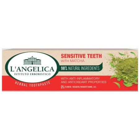 L’ANGELICA ПАСТА ЗА ЗЪБИ С МАТЧА-ЗА ЧУВСТВИТЕЛНИ ЗЪБИ 75мл.