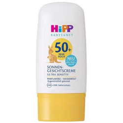 HIPP Babysanft 90805, слънцезащитен крем, за лице за Бебе SPF 50+, 30 мл