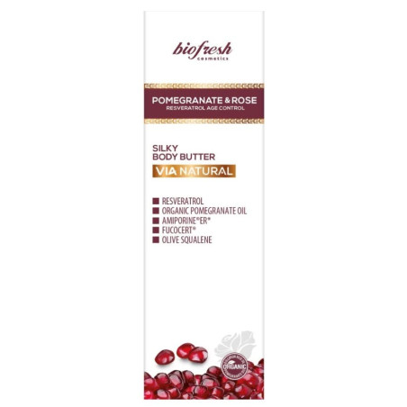 Богат крем за тяло копринено докосване VIA NATURAL POMEGRANATE AND ROSE 200 ml