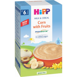 HIPP 9% ДДС 2953 Пребиотик царевица, плодове, инстантна каша, 250 гр