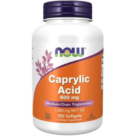 NOW Caprylic Acid 600mg. / 100 Softgels
