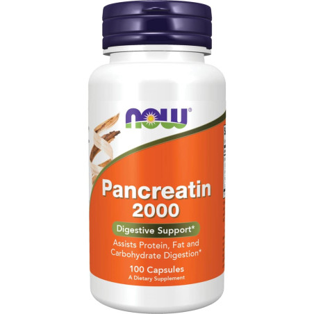 NOW Pancreatin 10X 200mg. / 100 Caps.