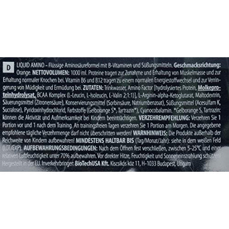 BIOTECH USA Liquid Amino 25ml. / 20 Amp. / Orange / 0.5g.