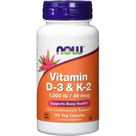 NOW Vitamin D-3 1000 IU & K2 45mcg / 120 Vcaps
