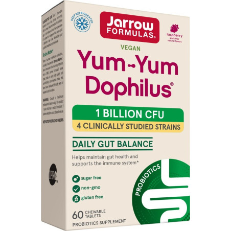 Jarrow Formulas Yum-Yum Dophilus® 1 Billion Natural Raspberry - Пробиотик | 60 chew tabs