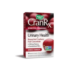 CRAN Rx Биоактивна Червена боровинка капсули за уринарния тракт 500мг х30 Nature's Way