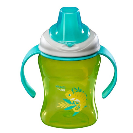 Чаша за лесно отпиване с подвижни дръжки 260 мл. Зелена Vital Baby
