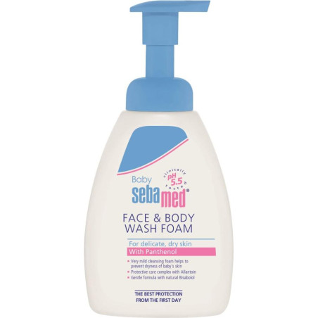 SEBAMED Измивна пяна за лице и тяло с помпа, душ гел, 400мл.