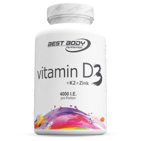 Витамин Д3 4000 IU + К2 60 µg и Цинк – Best Body Nutrition (80 табл)