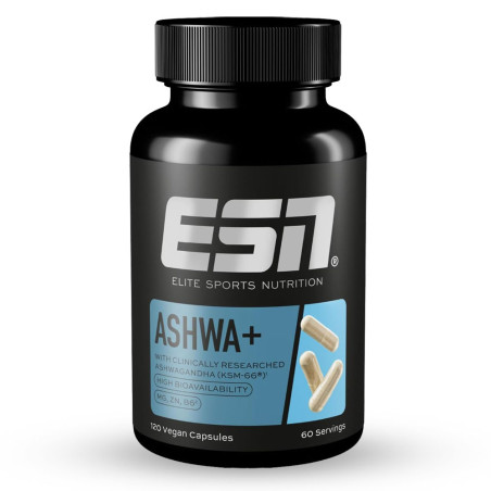 Ашваганда 300 mg с Магнезий, Цинк и Витамин Б6 ASHWA – ESN (120 капс)