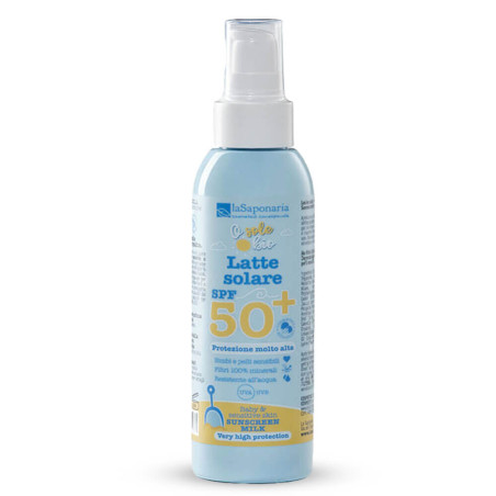 Био Слънцезащитно Мляко за Лице и Тяло SPF 50 – laSaponaria (125 мл)
