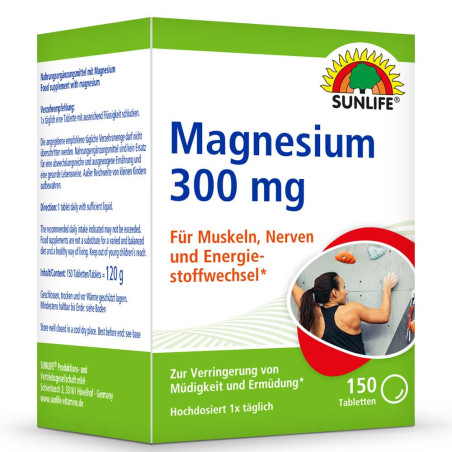 Магнезий (Magnesium) 300 mg – SUNLIFE (150 табл)