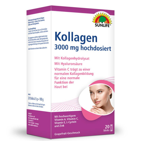 Хидролизиран Колаген 3000 mg с Хиалурон Сашета – SUNLIFE (20х5 гр)