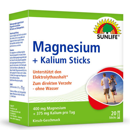 Магнезий 400 mg + Калий 375 mg Сашета – SUNLIFE (20х3.75 гр)