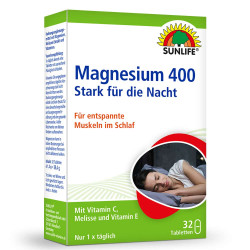 Магнезий 400 mg с Маточина, Витамини C и Е – SUNLIFE (32 табл)