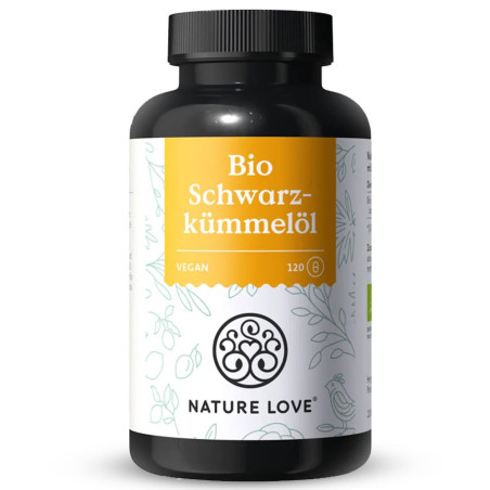 Био Масло от Черен Кимион 500 mg – Nature Love (120 Гел капсули)