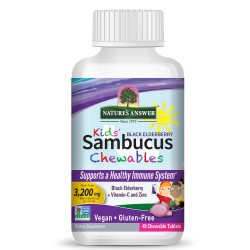 Черен Бъз 100 mg с Витамин C и Цинк за Деца – Nature’s Answer (45 бр)