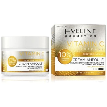 EVELINE CREAM-AMPOULE VITAMIN C ДН/НЩ КРЕМ ЗА ЛИЦЕ - СВЕЖ ТЕН ЗА КОЖАТА 50МЛ