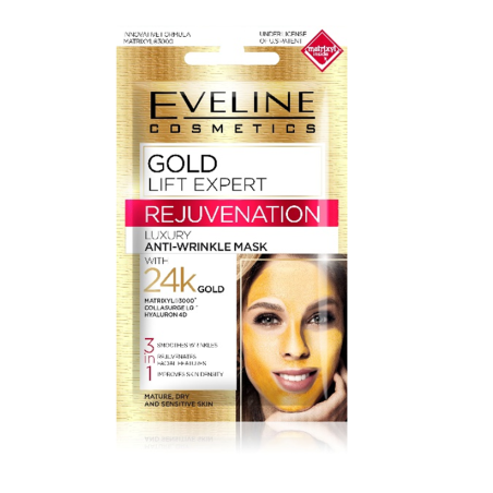 EVELINE GOLD LIFT EXPERT МАСКА П/В БРЪЧКИ С 24К, 7 МЛ