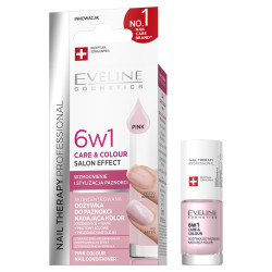 EVELINE NAILS 6 В 1 ГРИЖА И ЦВЯТ – БЛЕДО РОЗОВ, 5 МЛ
