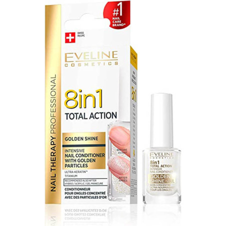 EVELINE NAILS БАЛСАМ ЗА НОКТИ 8в1 СЪС ЗЛАТНИ ЧАСТИЦИ, 12 МЛ