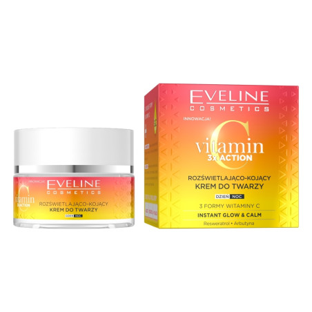 EVELINE VITAMIN C 3XACTION ОЗАРЯВАЩ И УСПОКОЯВАЩ КРЕМ ЗА ЛИЦЕ 50ML