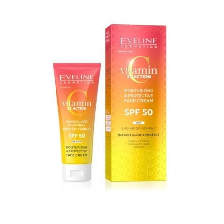 EVELINE ХИДРАТИРАЩ КРЕМ ЗА ЛИЦЕ SPF 50 С ВИТАМИН С, 30 МЛ